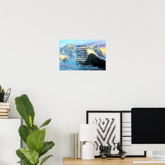 Poster Prière Sérénité Avec Vue Panoramique Mont Everest (Bureau à domicile)