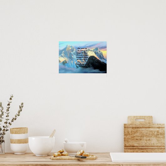Poster Prière Sérénité Avec Vue Panoramique Mont Everest (Cuisine)