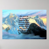 Poster Prière Sérénité Avec Vue Panoramique Mont Everest (Devant)