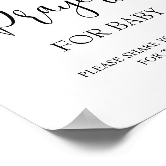 Poster Prières arc-en-ciel pour le signe Baby shower (Coin)