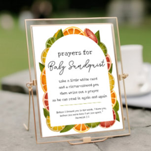 Poster Prières aux agrumes colorées pour le signe Baby sh