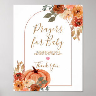 Poster Prières Baby showers Citrouilles Terracota pour bé