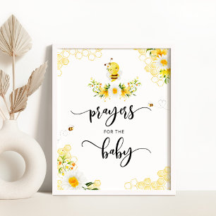 Poster Prières d'abeilles florales pour le bébé