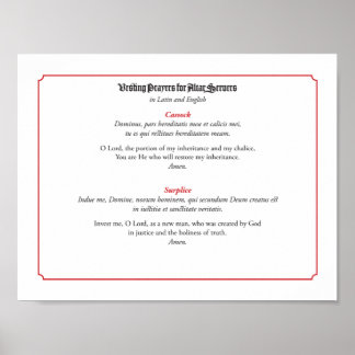 Poster Prières d'essai pour serveurs autel (Cassock)