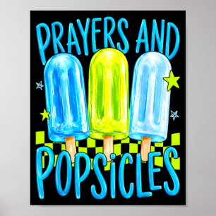 Poster Prières et sucettes glacées mignons enfants chréti