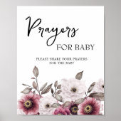 Poster Prières florales de blanc et de prune pour bébé (Devant)