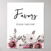 Poster Prières florales de blanc et de prune pour bébé (Devant)
