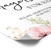 Poster Prières florales roses pour le panneau bébé (Coin)