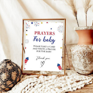 Poster Prières pour Bébé Bien Voeux pour Baby shower