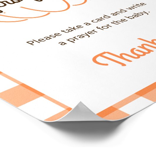 Poster Prières Rustiques De Baby showers Doux Citrouilles (Coin)