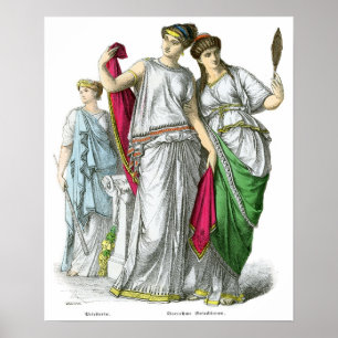 Poster Priestesse grecque antique et Noble femme