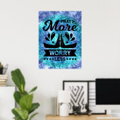 Poster Priez Plus de souci Moins (Bureau à domicile)