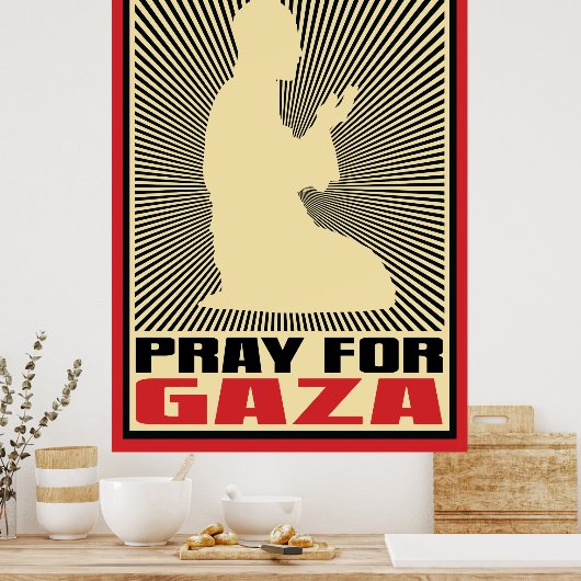 Poster Priez Pour Gaza (Cuisine)