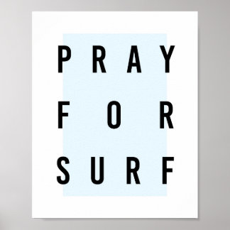 Poster Priez pour la boîte de Surf Bleu
