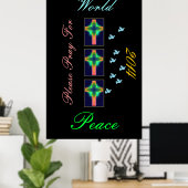 Poster priez pour la paix mondiale 2014 (Bureau à domicile)
