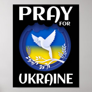 Poster Priez pour le soutien de l'Ukraine à l'Ukraine