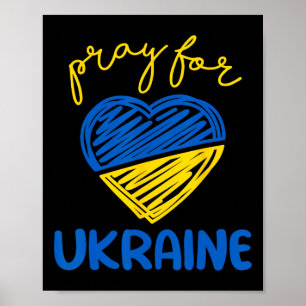 Poster Priez pour l'Ukraine - Je suis avec l'Ukraine - So