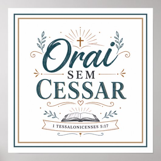 Poster Priez Sans Cesse Phrase Chrétienne Motivationnelle (Devant)