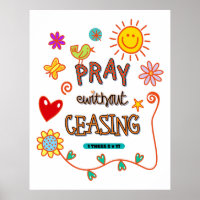 Priez Sans Cesser Bible Verse Art