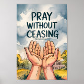 Poster Priez sans cesser l'art mural chrétien Imprimer (Devant)