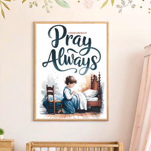Poster Priez toujours Boho Christian Nursery Wall Art Imp