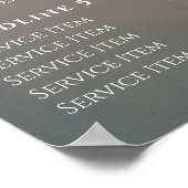 Poster prijslijst voor vloeibaar glitter-ontwerp (Hoek)