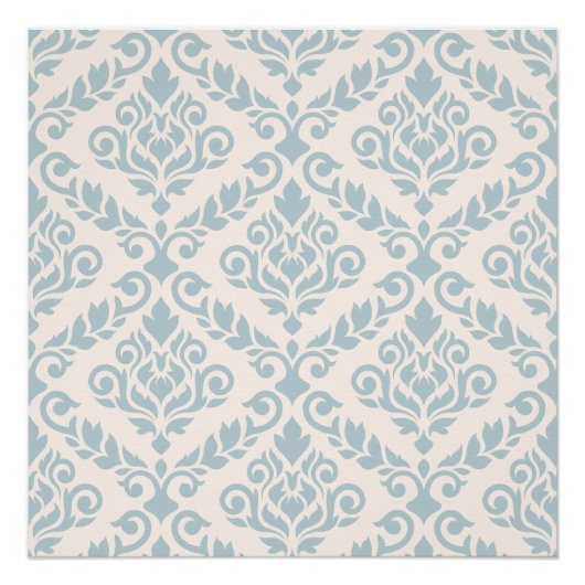 Poster Prima Damask Big Ptn Blue sur crème (Devant)