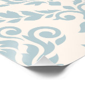 Poster Prima Damask Big Ptn Blue sur crème (Coin)