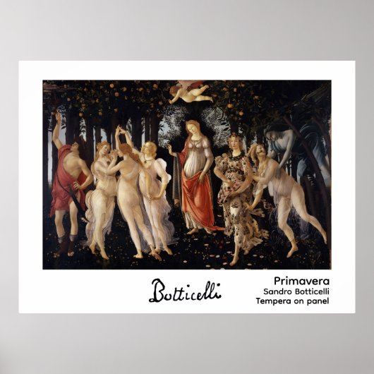 Poster Primavera  by Botticelli (Devant)