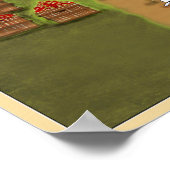 Poster Primitive folk Art Old Country Store Farm Animaux (Coin)