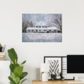 Poster Primitive Winter Snow Country Rustic Open House (Bureau à domicile)