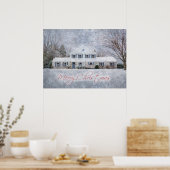 Poster Primitive Winter Snow Country Rustic Open House (Cuisine)