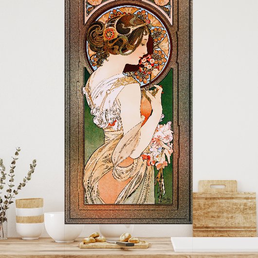 Poster Primrose par Alphonse Mucha (Cuisine)