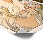 Poster Primroses et plume, Mucha (Coin)