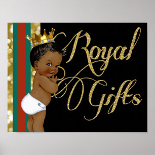Poster Prince africain vert Cadeaux royaux fantaisie roug