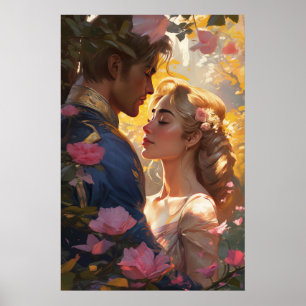 Poster - Prince Charming en Princess Love Kiss