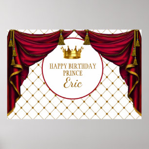 Poster Prince de Fond, Prince Fête Rouge et Or