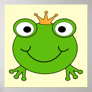 Poster Prince des grenouilles. Grenouille souriante avec 