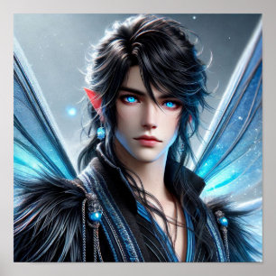 Poster Prince Fée Céleste aux Yeux de Saphir Percants