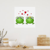 Poster Prince Frog et Prince Frog Princess, with heart. (Cuisine)
