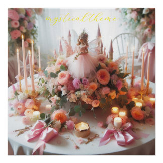Poster princess party, mystical theme