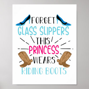 Poster Princess Wears Riding Boots Cool Horse Riders Funn