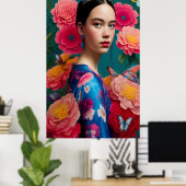 Poster Princesse à la tiare bleue (Bureau à domicile)