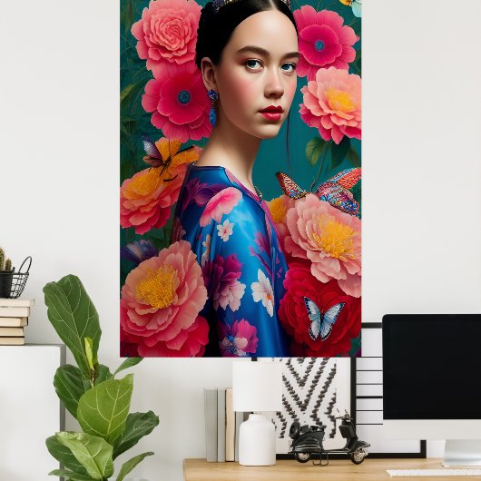 Poster Princesse à la tiare bleue (Bureau à domicile)