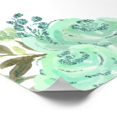 Poster Princesse à peau foncée Fleurs de menthe florale B (Coin)