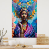 Poster princesse africaine avec des ailes dans ses cheveu (Cuisine)