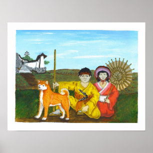 Poster princesse akita et samouraï