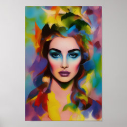 Poster Princesse Arc-en-Ciel Aquarelle - Téléchargement d