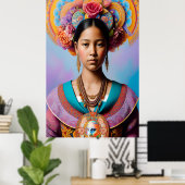 Poster princesse asiatique avec grand collier (Bureau à domicile)
