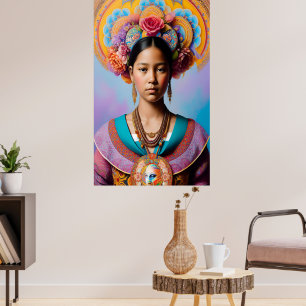 Poster princesse asiatique avec grand collier